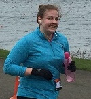 Polly Ashurst running in the Eton Dorney 10K in training for the Fleet Half Marathon
