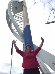 Doreen successfully completes the abseil!