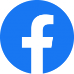 Facebook round logo with link to our Facebook page and articles